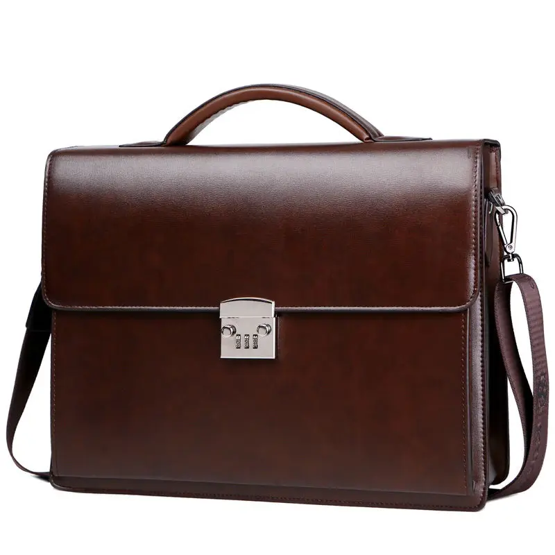 Top Trends: Genuine Leather Men's Crossbody Bag High Quality Business Briefcase Bag Shoulder Messenger Bags Office Handbag Laptop Briefcases Shoppable Styles