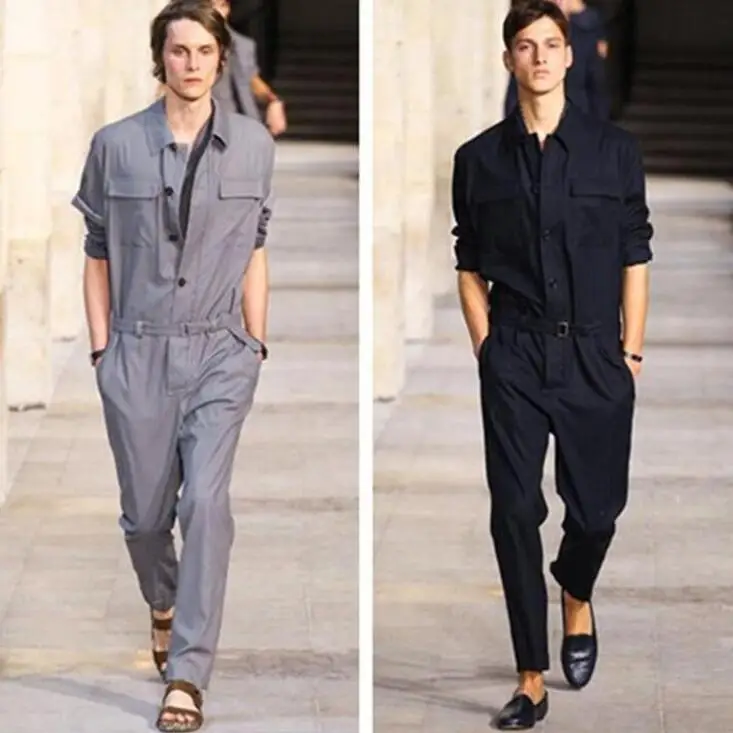 Top Trends: Jumpsuit Men Rompers One Piece Overalls Cotton Mens Runway Designer Long Sleeve Casual Fashion Male Set Outfit Clothes Jumpsuits Shoppable Styles