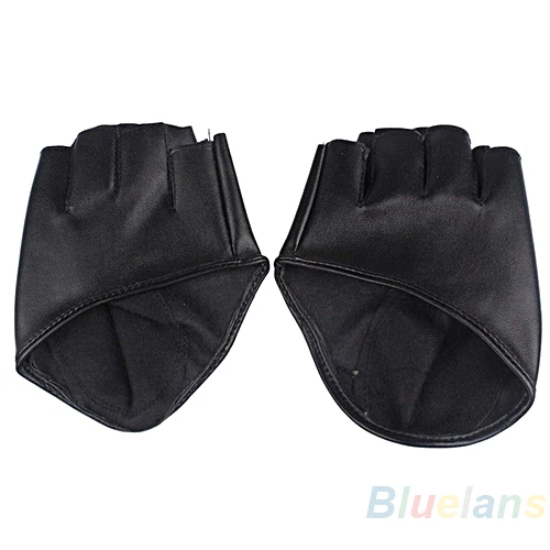 Top Trends: 2016 Summer 2016 Summer 2016 Fashion PU Half Finger Lady Leather Lady's Fingerless Driving Show Jazz Gloves For Women Men Hot Shoppable Styles - Image 2