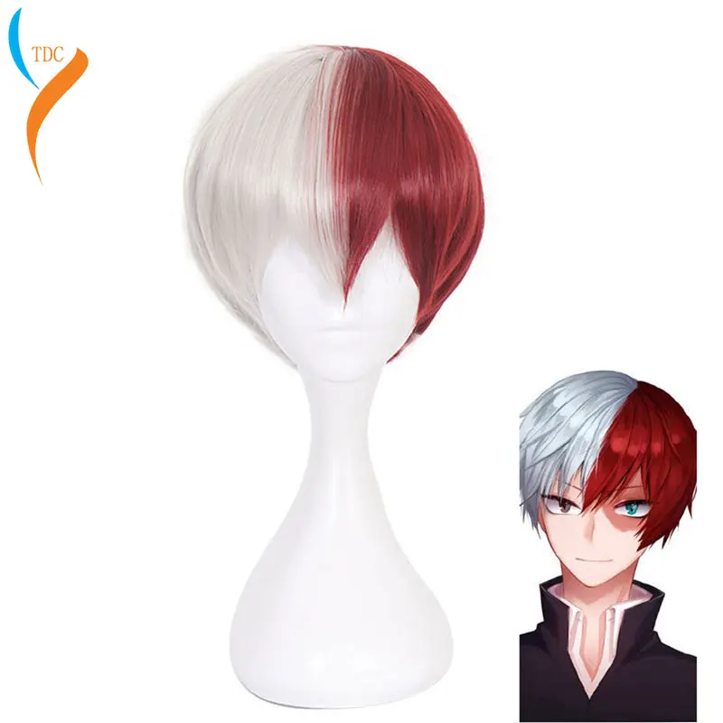 Top Trends: Anime My Hero Academia Boku No Hiro Akademia Shoto Todoroki Shouto White And Red Cosplay Wig+ Wig Cap Shoppable Styles