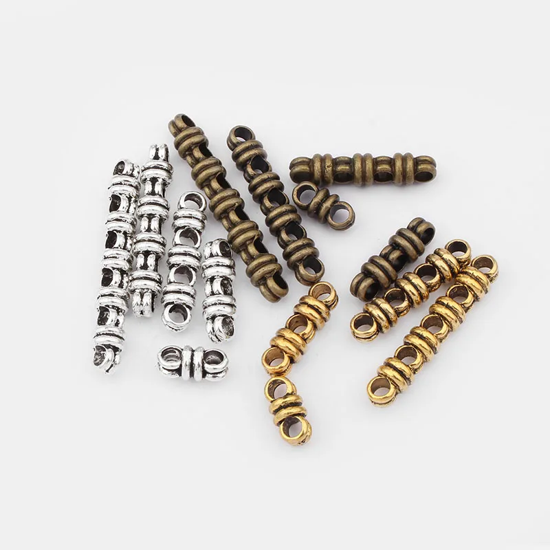 Top Trends: 10pcs Bronze / Gold / Silver Color 2 / 3 / 4 / 5 Holes Slider Spacer Beads Connectors For 3mm Round Cord Jewelry DIY Making Findings Shoppable Styles