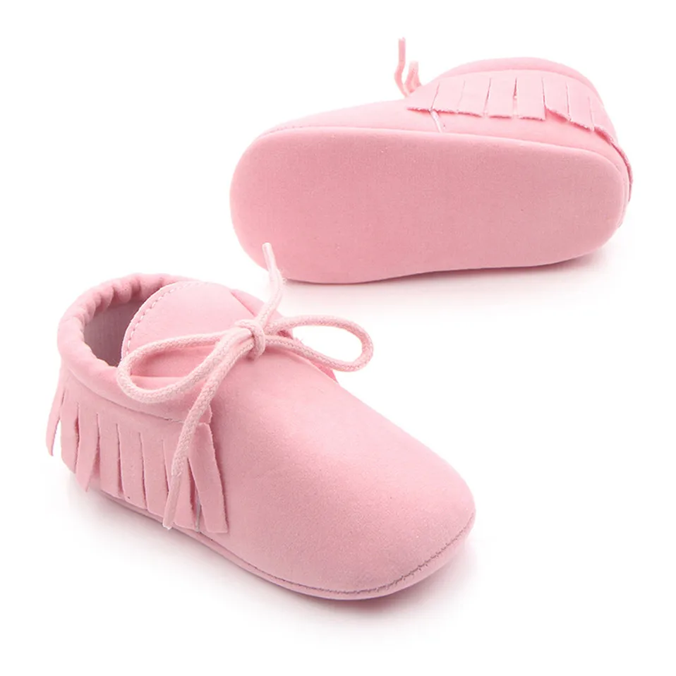 Top Trends: 9 Color New Suede PU Leather Baby Shoes Baby Girls Boys Tassel Shoes For Newborn Baby Lace-up Indoor Casual Sneaker For 0-18M Shoppable Styles - Image 4