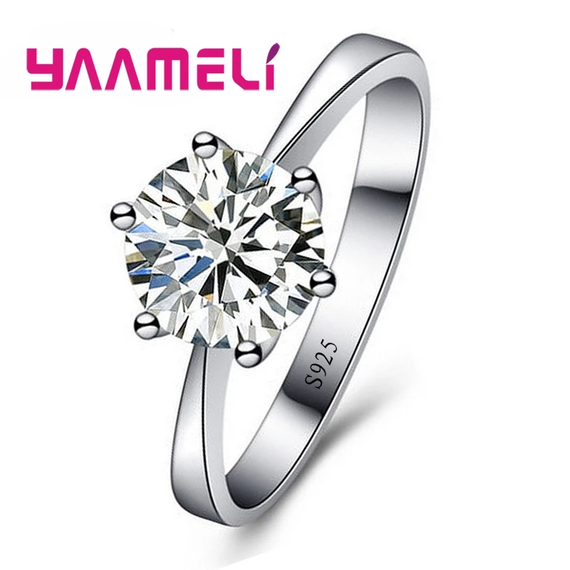 Top Trends: Fine Wedding Rings For Men Women Gift S925 Sterling Silver Austrian Crystal Engagement Proposal Ring Jewelry Bague Femme Shoppable Styles