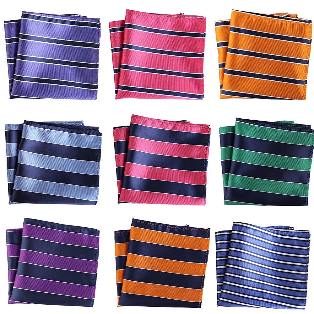 Top Trends: Luxury Men's Handkerchief Striped Checkered Plaid Woven Hankies Polyester Hanky Business Pocket Square Chest Towel 25*25CM Shoppable Styles - Image 3