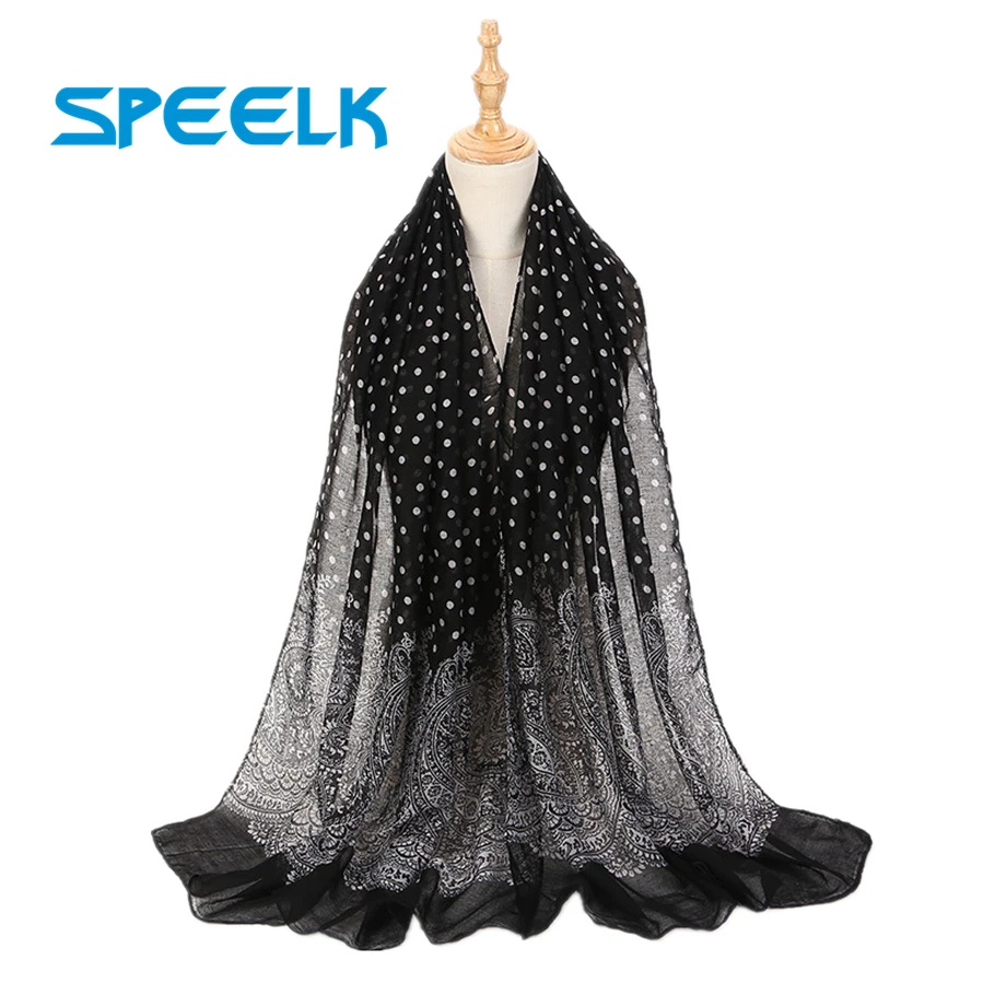 Top Trends: New Retro Scarf Women Bali Yarn Cotton Warm Shawl And Wraps Lady Foulard Dot Hijab Stoles Female Beach Scarves Wholesale Shoppable Styles