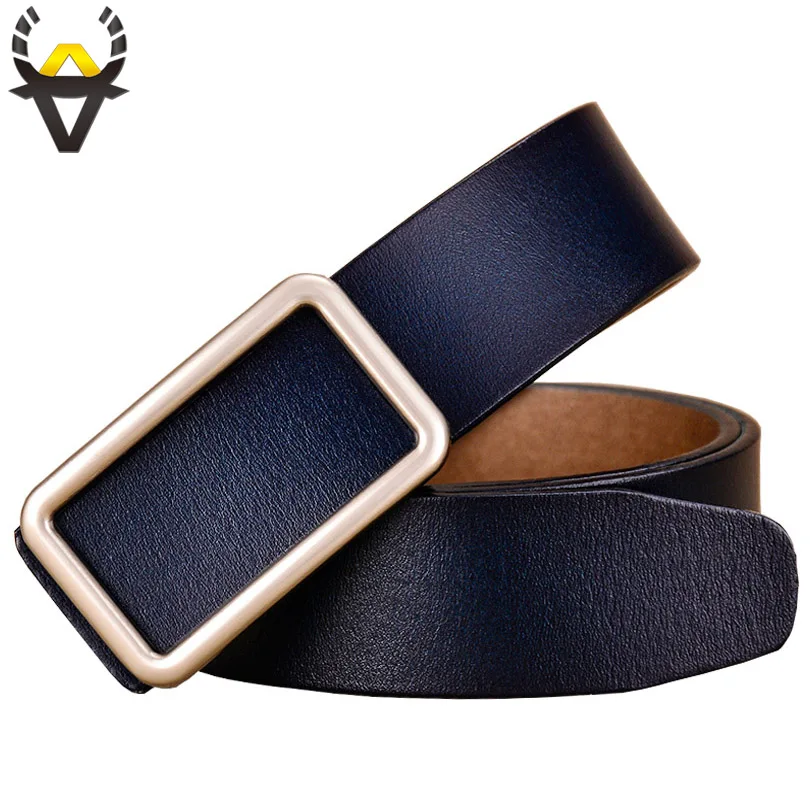 Top Trends: Genuine Leather Belts For Women Fashion Designer Pin Buckle Ladies Girdle Quality Second Layer Cow Skin Female Jeans Strap Blue Shoppable Styles