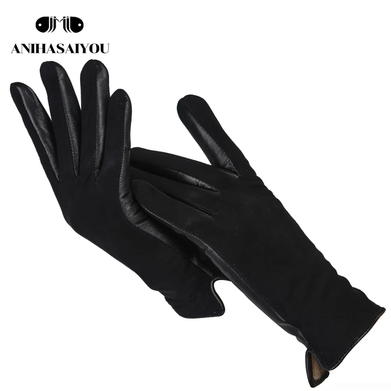 Top Trends: Simple Short Women's Gloves, High Grade Genuine Women's Leather Gloves, Matte Leather Black Leather Gloves Women - 0717 Shoppable Styles