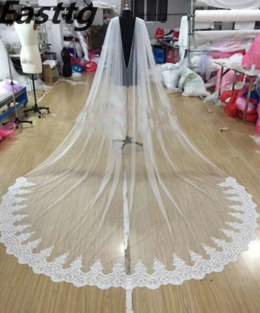 Top Trends: White / Ivory Lace Cape Veil 108&quot;W X 120&quot; (3 Meter) Cathedral Long Wedding Bridal Cape Cloak Shawl Lace Trim Wedding Accessories Shoppable Styles