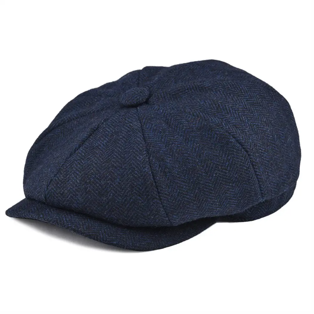 Top Trends: BOTVELA Wool Tweed Newsboy Cap Herringbone Men Women Gatsby Retro Hat 8 Panel Driver Flat Cap Black Brown Green Navy Blue Coffee Shoppable Styles