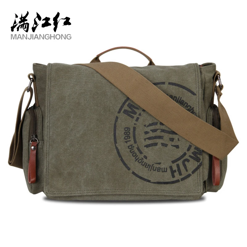 Top Trends: Manjianghong Leisure Canvas Men's Briefcase Bags Quality Guaranteed Man's Shoulder Bag Fashion Business Functional Messenger Bag Shoppable Styles