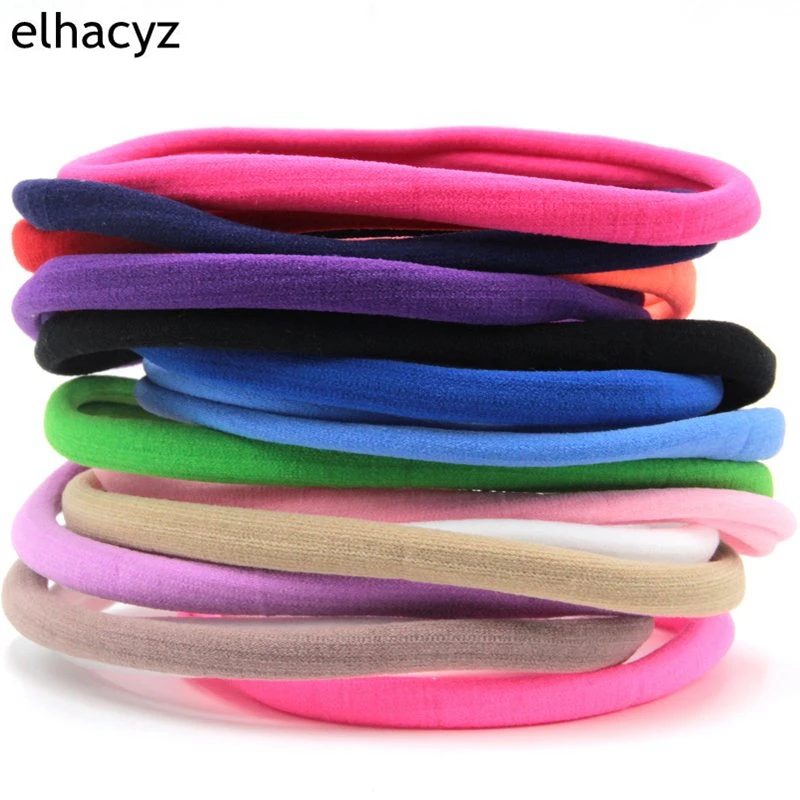 Top Trends: 20Pcs / Lot Chic Hot-sale Super Nylon Elastic Solid Headband For Kids DIY Hair Accessories Fashion Head Wear Children Hair Band Shoppable Styles