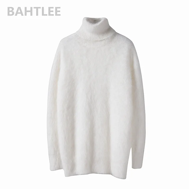 Top Trends: BAHTLEE Winter Women's Angora Jumper Turtleneck Pullovers Knitting Sweater Long Sleeve Keep Warm White Shoppable Styles - Image 6