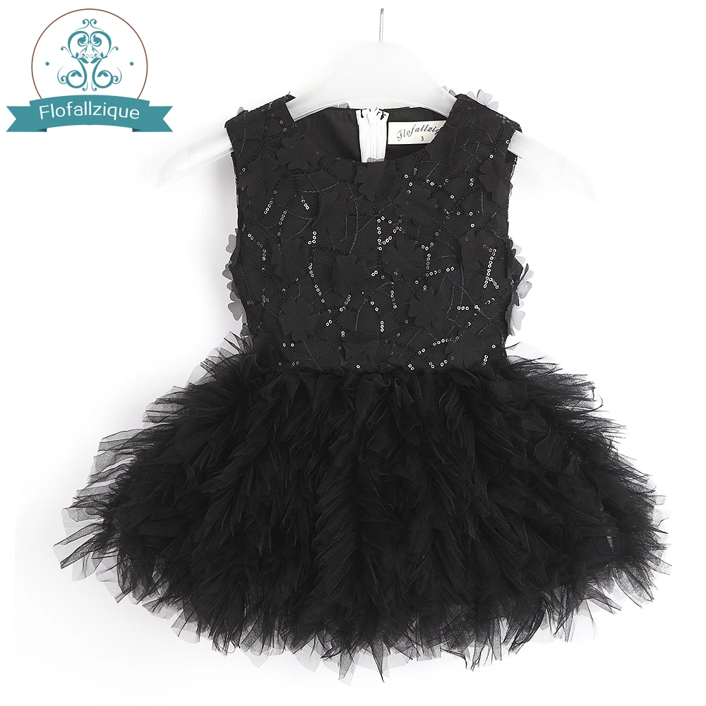 Top Trends: Flofallzique Girls Tutu Cress Black Sleeveless Wequin Fashion Kids Toddler Clothes For Easter Holiday Celebration Party Shoppable Styles