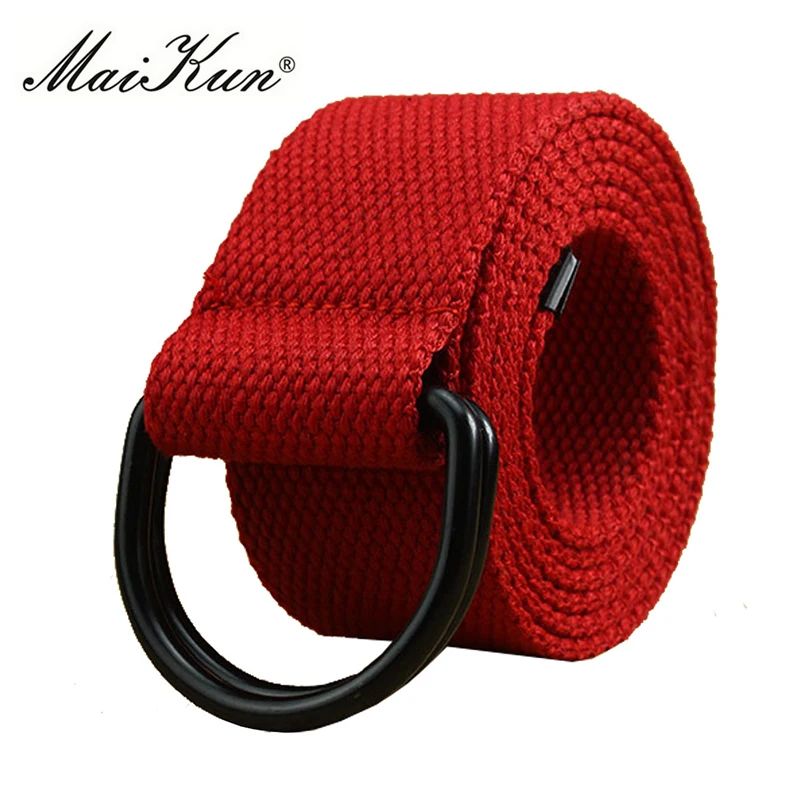 Top Trends: MaiKun Canvas Belts For Men Double Ring Metal Buckle Belts Male Tactical Strap For Jeans Shoppable Styles - Image 2