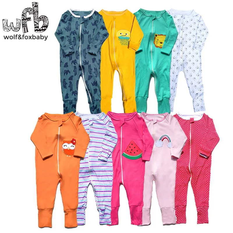 Top Trends: Retail 3 Pcs / pack 0-24 Months Long-sleeve Zipper Baby Cartoon Boy Girl Overall Rompers Clothing Clothes Shoppable Styles