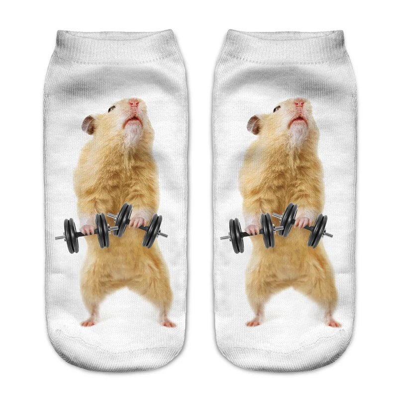 Top Trends: KLV Fashion Animal Socks 3D Printed Funny Kawaii Socks Women Cute Animal Fitness Hamster 3d Socks Many Style Summer Shoppable Styles