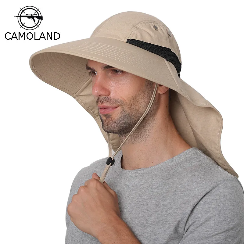 Top Trends: Summer Sun Hat Men Women Cotton Boonie Hat With Neck Flap Outdoor UV Protection Large Wide Brim Hiking Fishing Safari Bucket Hat Shoppable Styles