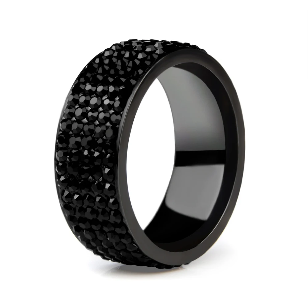 Top Trends: High Quality Punk Rock Stainless Steel Black Ring Men Blue Red Green Crystal Ring For Women Wedding Ring Jewelry 6 7 8 9 10 11 Shoppable Styles