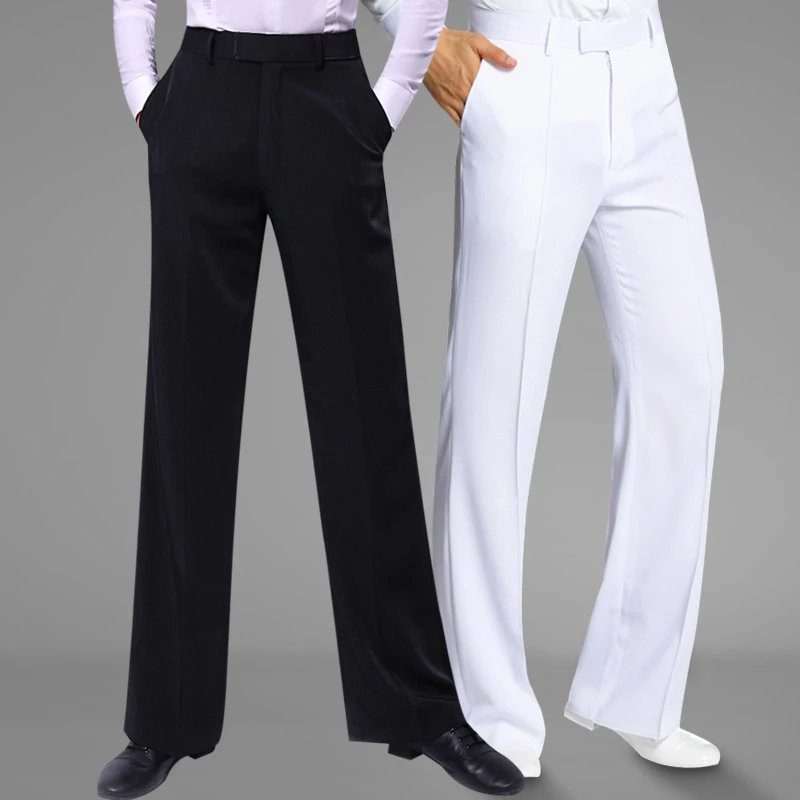 Top Trends: New Dance Trousers 2019 Men National Standard Modern Ballroom Dancing Pants Costumes Adult Latin Training Clothing Black White Shoppable Styles