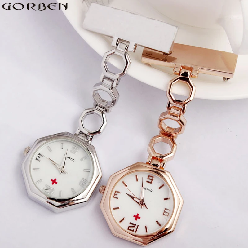 Top Trends: Paramedic Brooch Clip-on Rose Gold Silver Fob Nurse Pocket Watch Stainless Steel Nursing Clock For Doctors Medicals Gifts Shoppable Styles