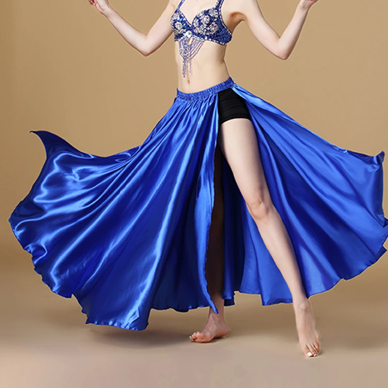 Top Trends: 2022 Performance Belly Dance Costume Saint Skirt 2-sides Slits Skirt Sexy Women Oriental Belly Dance Skirt Female Dance Clothes Shoppable Styles