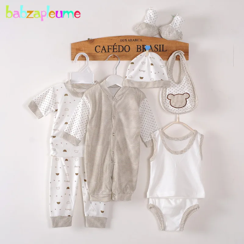 Top Trends: 8Piece Spring Newborn Boy Clothes Girls Outfit Sets Korean Cartoon Cute Stripe Dot Long Sleeve Cotton Jumpsuit Baby Stuff BC1002 Shoppable Styles