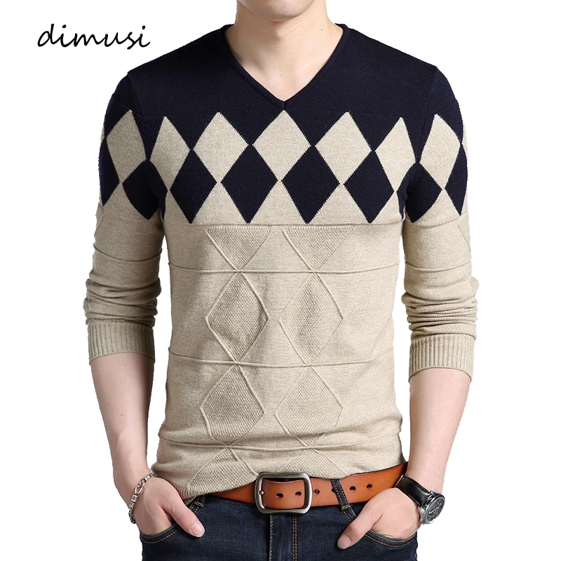 Top Trends: DIMUSI Autumn Winter Mens Pullover Sweater Men Turtleneck Casual V-Neck Sweater Men&#039;s Slim Fit Knitted Pullovers Clothing 3XL Shoppable Styles