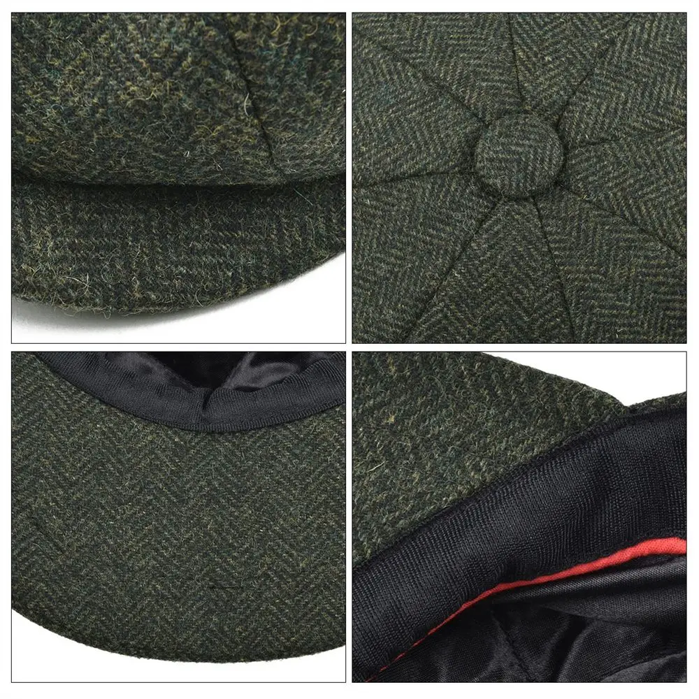 Top Trends: BOTVELA Wool Tweed Newsboy Cap Herringbone Men Women Classic Retro Hat With Soft Lining Driver Cap Black Brown Green 005 Shoppable Styles - Image 6