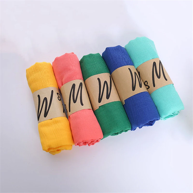 Top Trends: New Linen Scarves Women Solid Color Scarf Shawl Luxury Brand Muslim Hijab Muffler Female Soft Wraps Headband Foulard Bufandas Shoppable Styles - Image 4