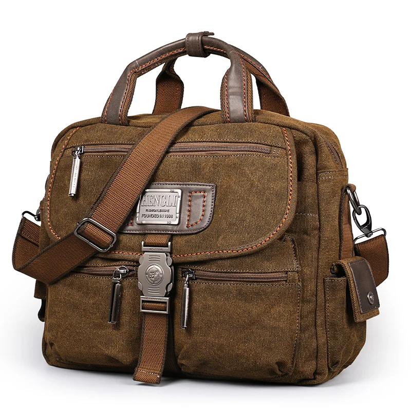 Top Trends: 2022 Ruil Retro Canvas Messenger Bags Multifunction Men Shoulder Briefcase Leisure Travel Handbag Toolkit Vintage Package Mallet Shoppable Styles