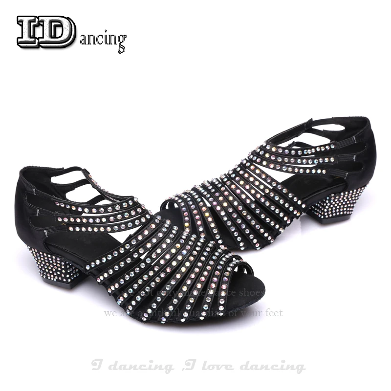 Top Trends: Square Dance Shoes For Women Ballroom Shoes Girls Latin Dance Shoes Salsa Shoes Rhinestone Slip On Soft Female JuseDanc Shoppable Styles - Image 4