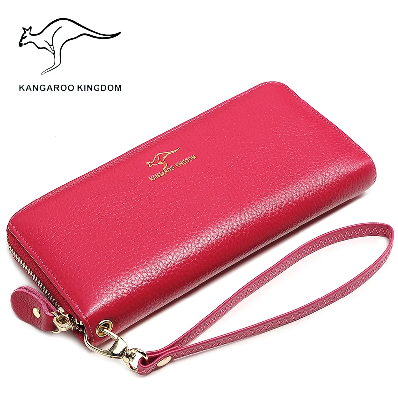 Top Trends: KANGAROO KINGDOM Luxury Brand Women Wallets Genuine Leather Long Lady Clutch Purse Zipper Card Holder Wallet Shoppable Styles