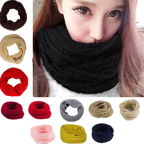 Top Trends: Fashion Unisex Winter Warm Infinity Circle Cable Knit Cowl Neck Long Scarf Shawl Shoppable Styles