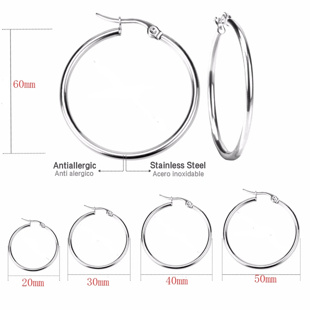 Top Trends: Todorova Small Big Circle Women Hoop Earrings Exaggerated Hoop Ear Loop Smooth Ring Earring Stainless Steel Jewelry Shoppable Styles