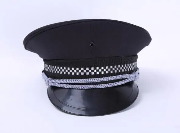 Top Trends: 1 Piece 56 57 58 59 60 Cm Security Apparel Accessories Guard Hat Cap Men Military Captain Flat Top Stage Hat Women Police Hat Shoppable Styles