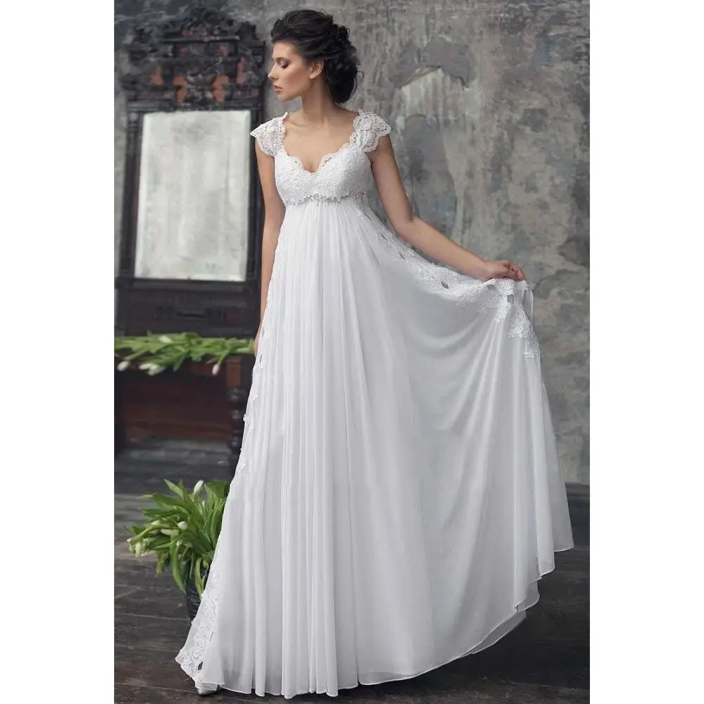 Top Trends: Vestido De Noiva Chiffon Wedding Dress High Waist Maternity Wedding Gowns For Pregnant Women Custom Made Empire Bride Dresses Shoppable Styles