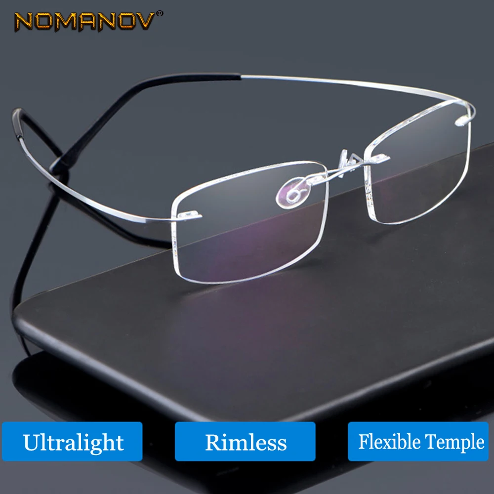 Top Trends: New B Titanium ONLY 2G Ultra-light ElasticRimless READING GLASSES BLACK N SILVER FRAME + 0.75 + 1 + 1.25 + 1.5 + 1.75 To + 4 Shoppable Styles