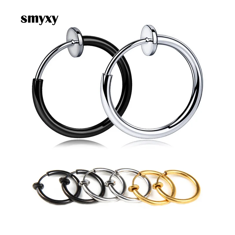 Top Trends: 1 Pair Punk Mens / Womens Stealth Clip On Earrings NO Hole Clip Earrings Ear Cuff Spring Clip Helix Ring Hoop Fake Ear Ring Hoop Shoppable Styles