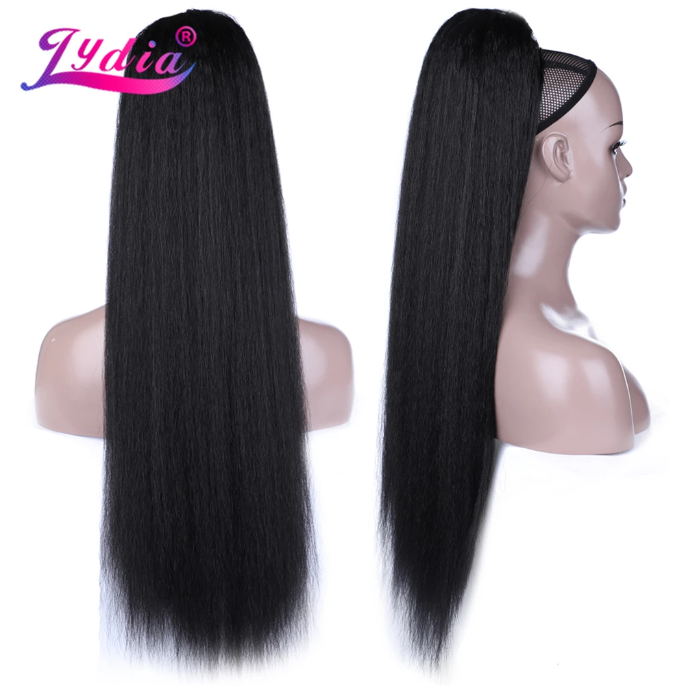 Top Trends: Lydia Heat Resistant Synthetic 30 Inch Kinky Straight Hair With Two Plastic Combs Ponytail Extensions All Colors Available Shoppable Styles