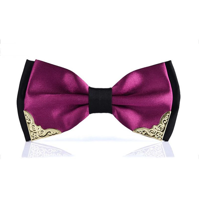 Top Trends: Men's Business Bow Tie Metal Head Solid Noble Classic Polyester Butterfly Bowtie Cravat Bowties Male Neckwear Wedding Neckties Shoppable Styles - Image 4