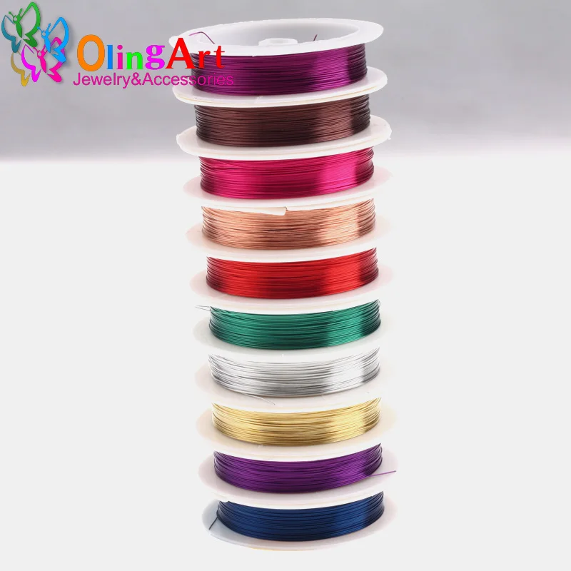 Top Trends: OlingArt 0.2-1.0MM High Quality Copper Wire Multicolor Plating Beaded Wire Jewelry Discovery DIY Accessories Line / Rope Shoppable Styles