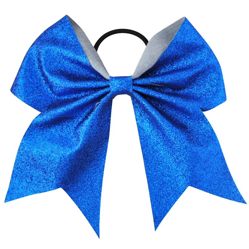 Top Trends: 24Color 7Inch Girls Large Bling Cheerleading Hair Bow Glitter Elastic Hair Bands Ponytail Women Hair Bows Kids Hair Accessories Shoppable Styles - Image 3