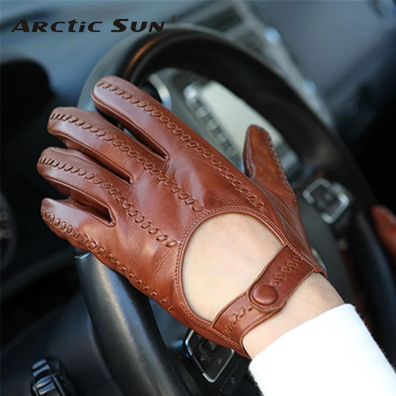 Top Trends: Genuine Leather Gloves Male Unlined Imported Sheepskin Men Driving Locomotive Mittens Spring Autumn Breathable M063N Shoppable Styles