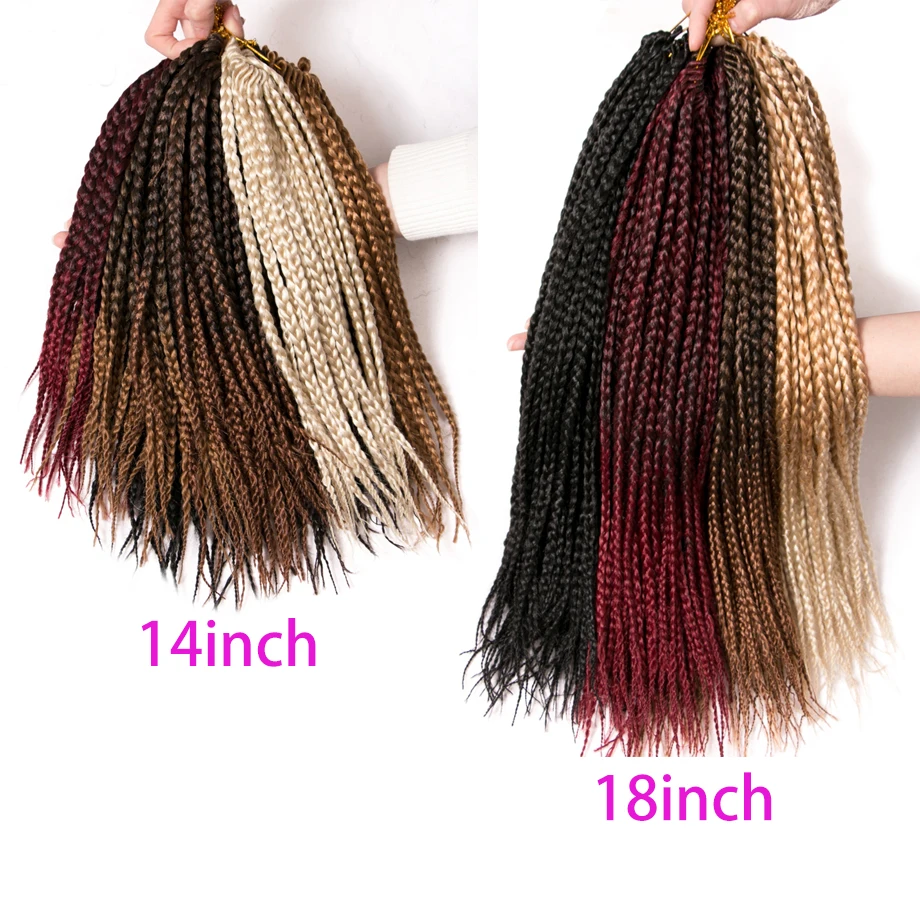 Top Trends: VERVES Box Braids Hair Synthetic 14 Inch And 18 Inch Crochet Hair Extensions 22 Strands / pack Ombre Braiding Hair Braids Shoppable Styles - Image 5