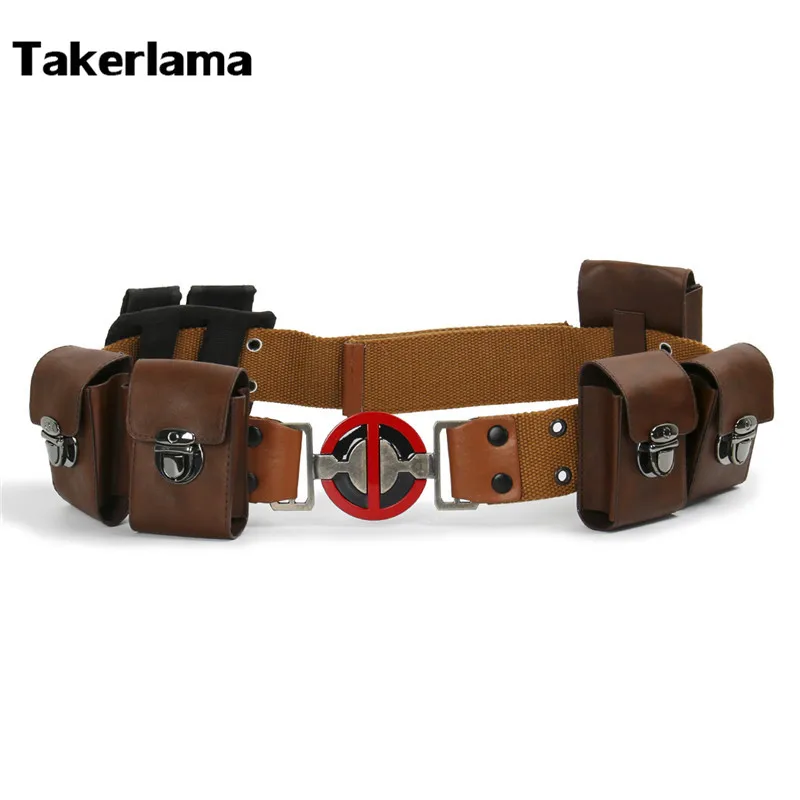 Top Trends: Takerlama Deadpool Belt Full Set Buckle Pouches Costume Ryan Reynolds Halloween Cospaly Props S M L XL Shoppable Styles