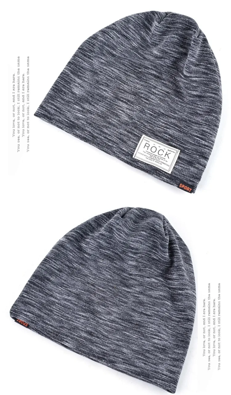 hall triibuline meeste talvemüts, millel on valge silt