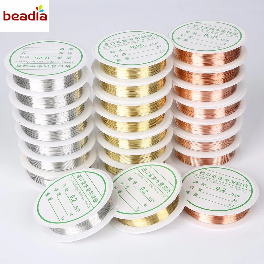 Top Trends: Dia 0.2mm / 0.25mm / 0.3mm / 0.4mm / 0.5mm / 0.6mm / 0.8mm / 1.0mm (1.5-20m / roll) Alloy Copper Wire Silver / Gold / Copper Crafts Beading Wire Shoppable Styles