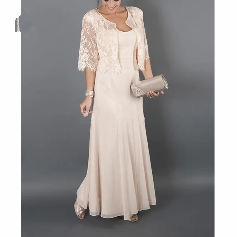 Top Trends: 2021 Plus Size Elegant Mother Of The Bride Dresses With Jacket Lace Chiffon For Weddings Evening Party Dress свадебное платье Shoppable Styles