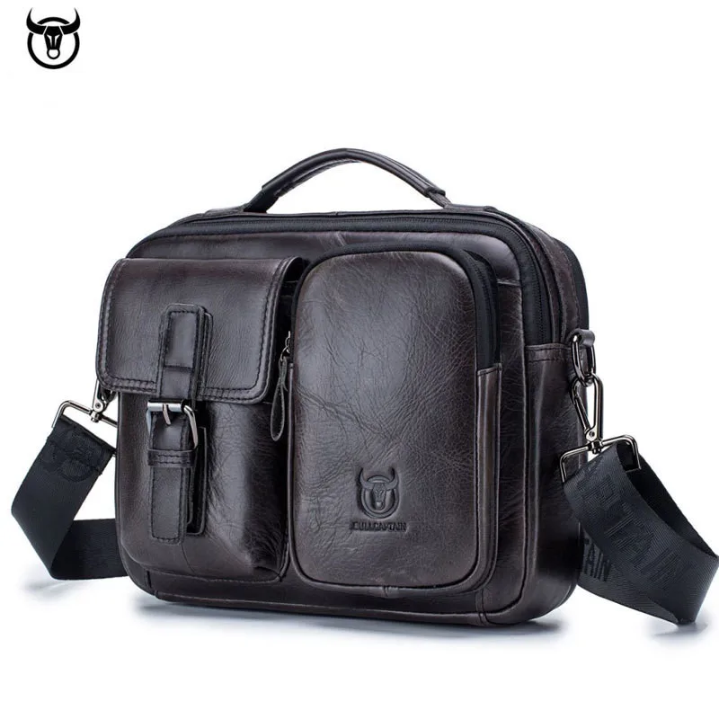 Top Trends: BULLCAPTAIN Men Genuine Leather Briefcase Bag Business Computer Laptop Bags Fashion Cowhide Male Messenger Shoulder Bags Shoppable Styles