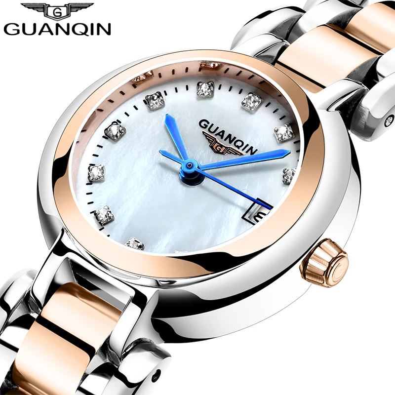 Top Trends: GUANQIN Women Watch Luxury Pearl Dial Waterproof Dress Watch Montre Femme Girl Ladies Fashion Quartz Watch Relogio Feminin Shoppable Styles